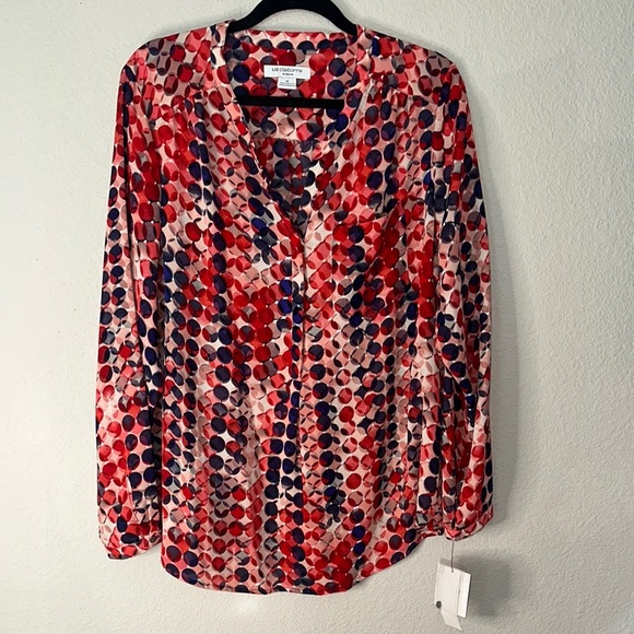 Patterned‎ Red and Blue Women's Top - Picture 1 of 4